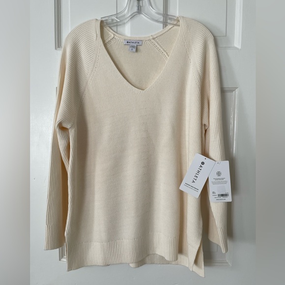 Athleta Hanover V-Neck Sweater Ivory / Cream - Picture 5 of 10